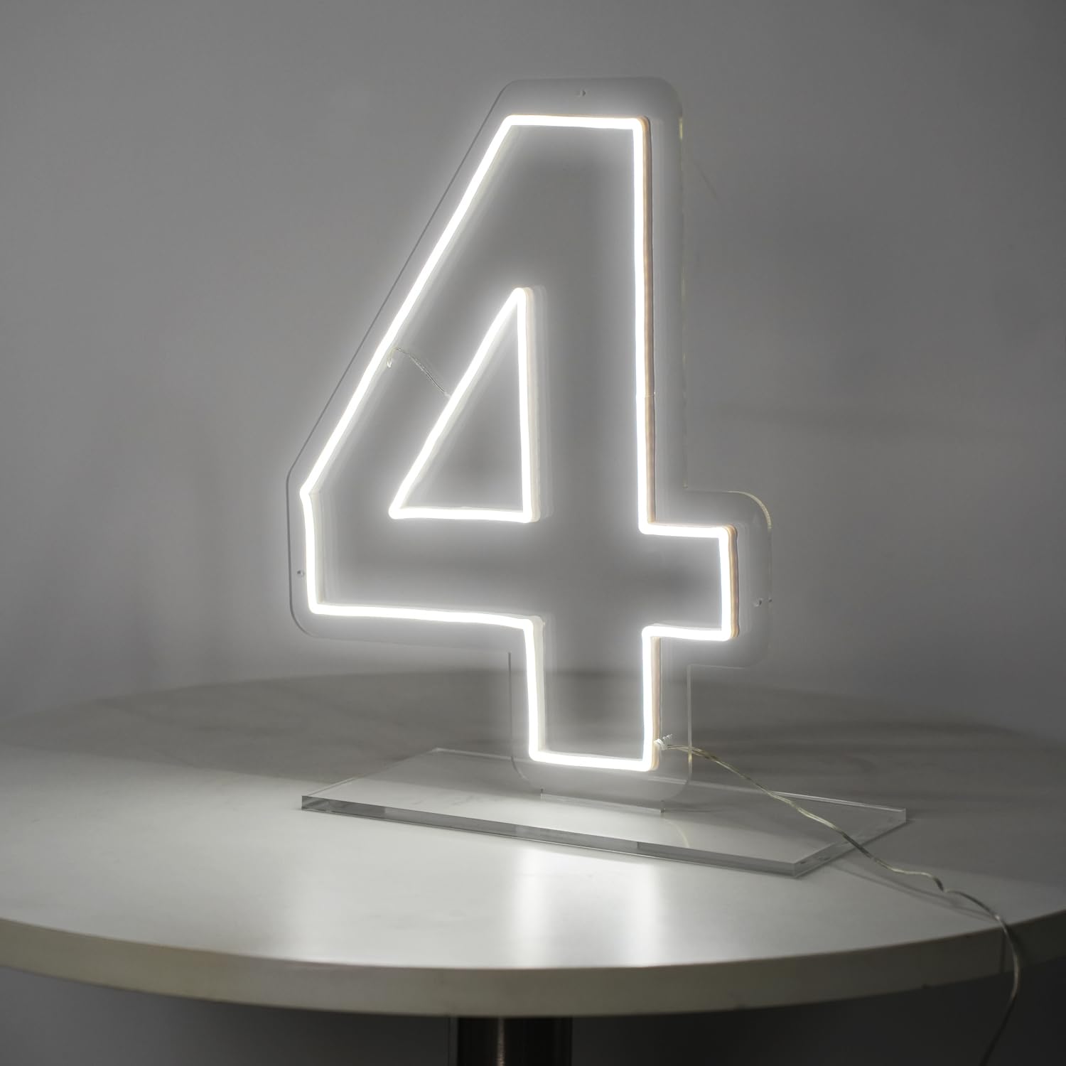 LIYUNEON Number 4 Neon Sign for Birthday, 16.54