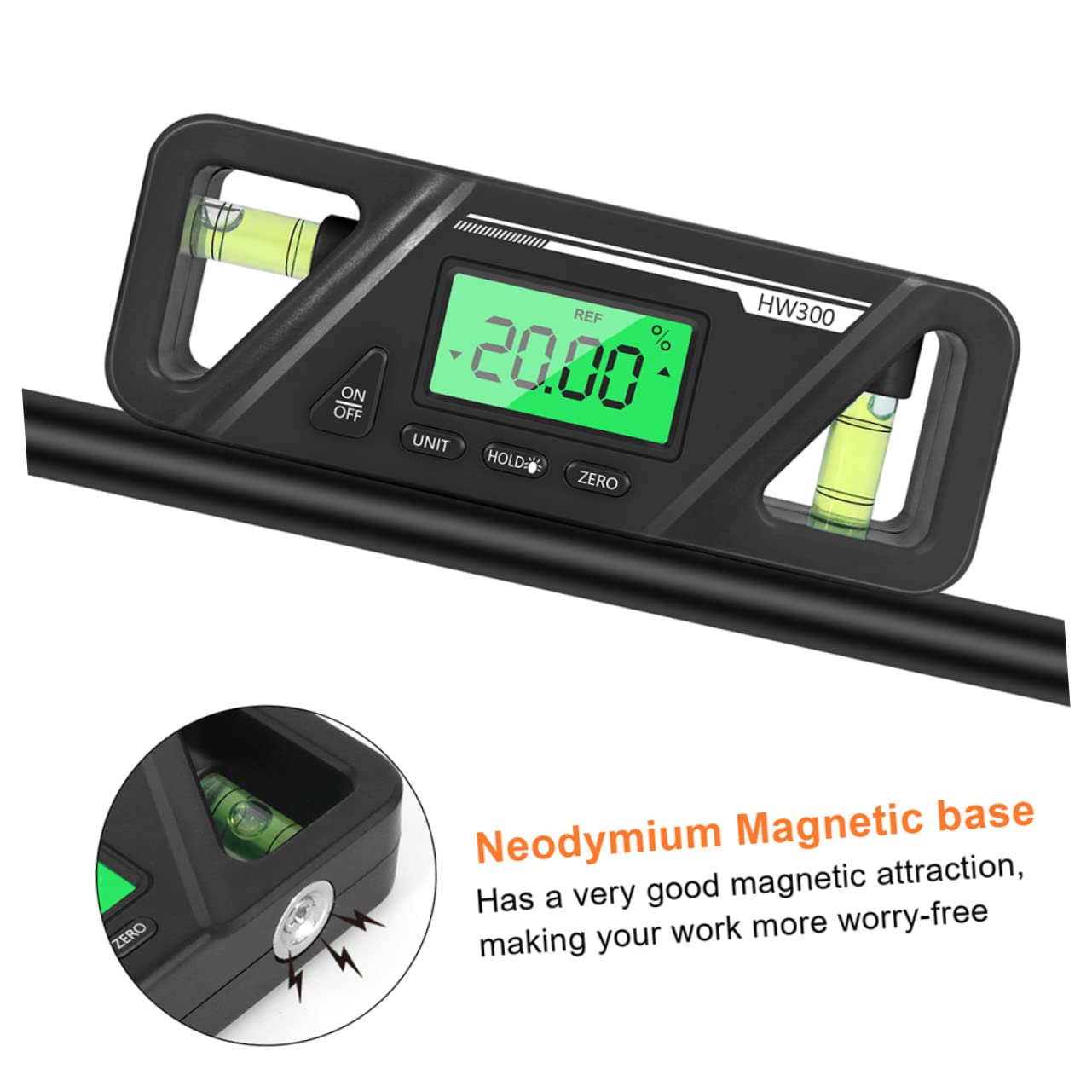 ULTECHNOVO 3pezzi Livella Digitale Magnetica Con Funzione Inclinometro Strumento Di Misura Versatile Per Angoli e Pendenze Per Lavori Di Falegnameria Installazioni e Decorazioni Domestiche