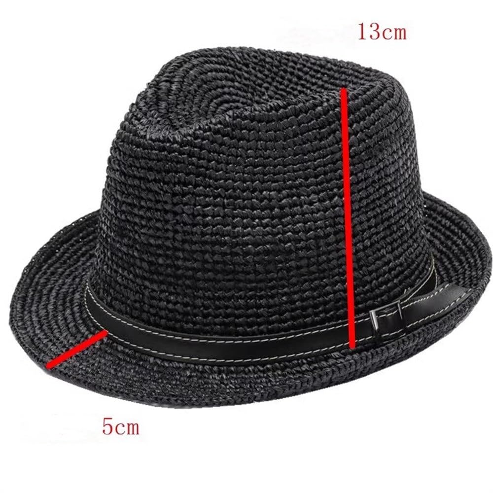 Cappello da Spiaggia in Paglia per Uomo Cappello da Jazz Estivo Casual in Paglia for Uomo e Donna Viaggio Estivo all'aperto
