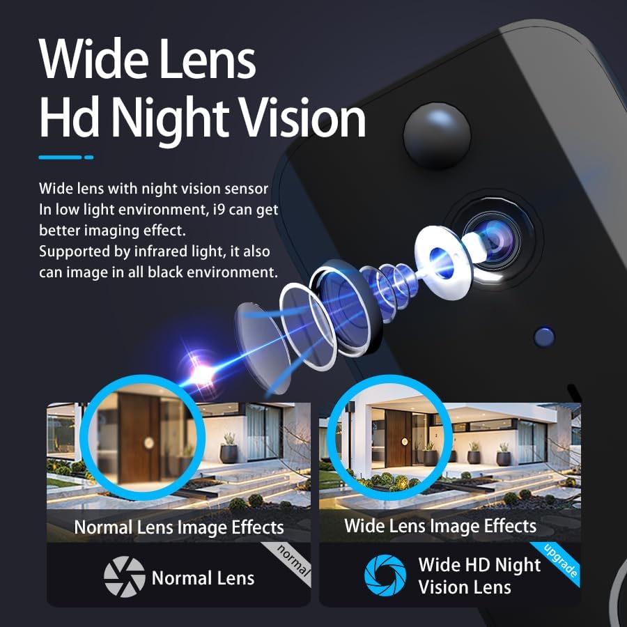 Miniatura 6 de Timbre inalámbrico con timbre, batería de 4000 mAh, timbre inteligente de visión nocturna, detección de movimientocaptura de visitantesseguridad