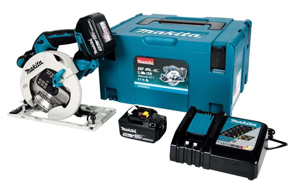 Makita DHS680RTJ Akku-Handkreissäge 57 mm 18 V / 5,0 Ah, 2 Akkus + Ladegerät im MAKPAC
