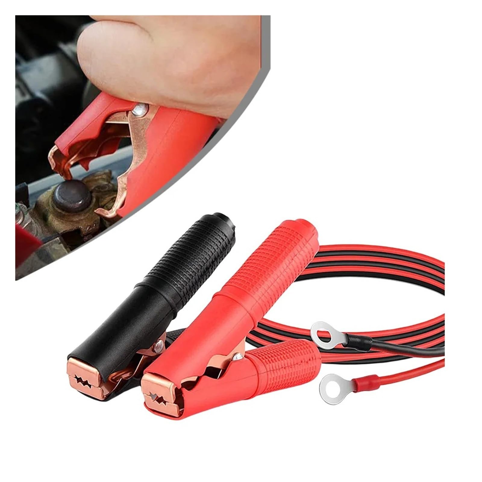 Pinces de batterie en fil de cuivre avec adaptateur de fusible 30 A, résistant à l'oxydation, résistant à l'usure, clip robuste pour voiture et camion
