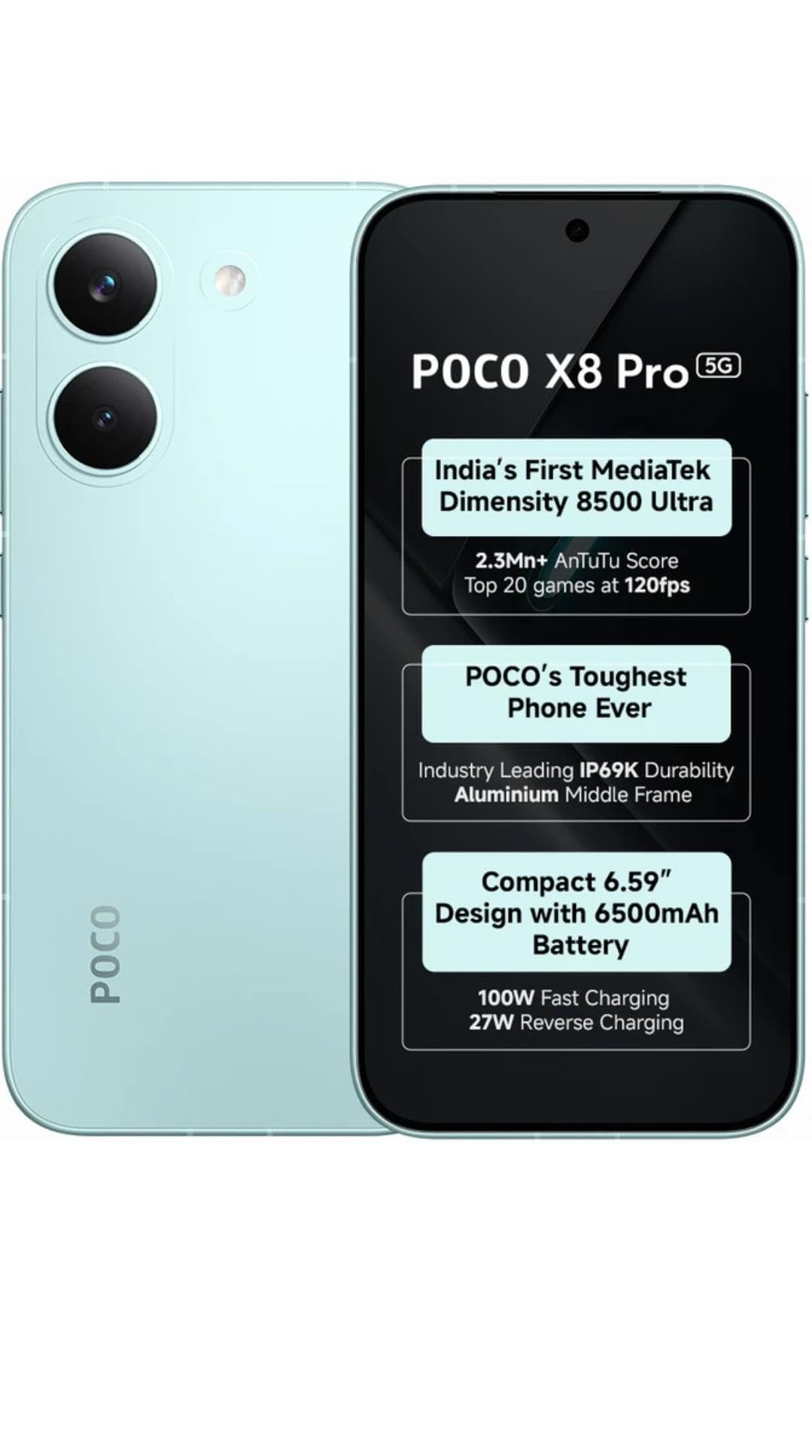 POCO X8 Pro 5g Green, (8GB,256GB) : Amazon.in: Electronics