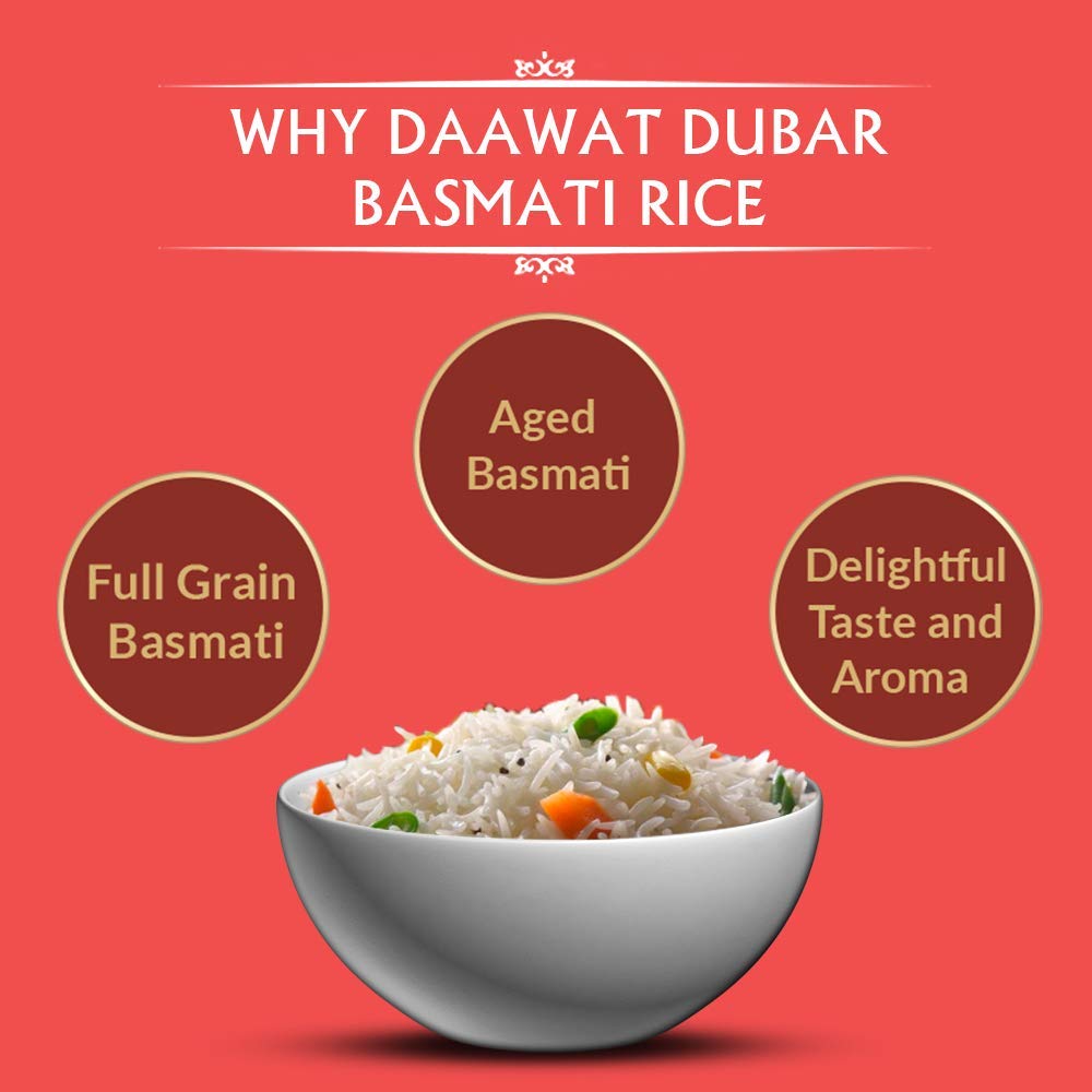 Daawat Dubar, Full Grain, Aged, Aromatic Basmati Rice(Old), 5 Kg - Image 5 thumbnail