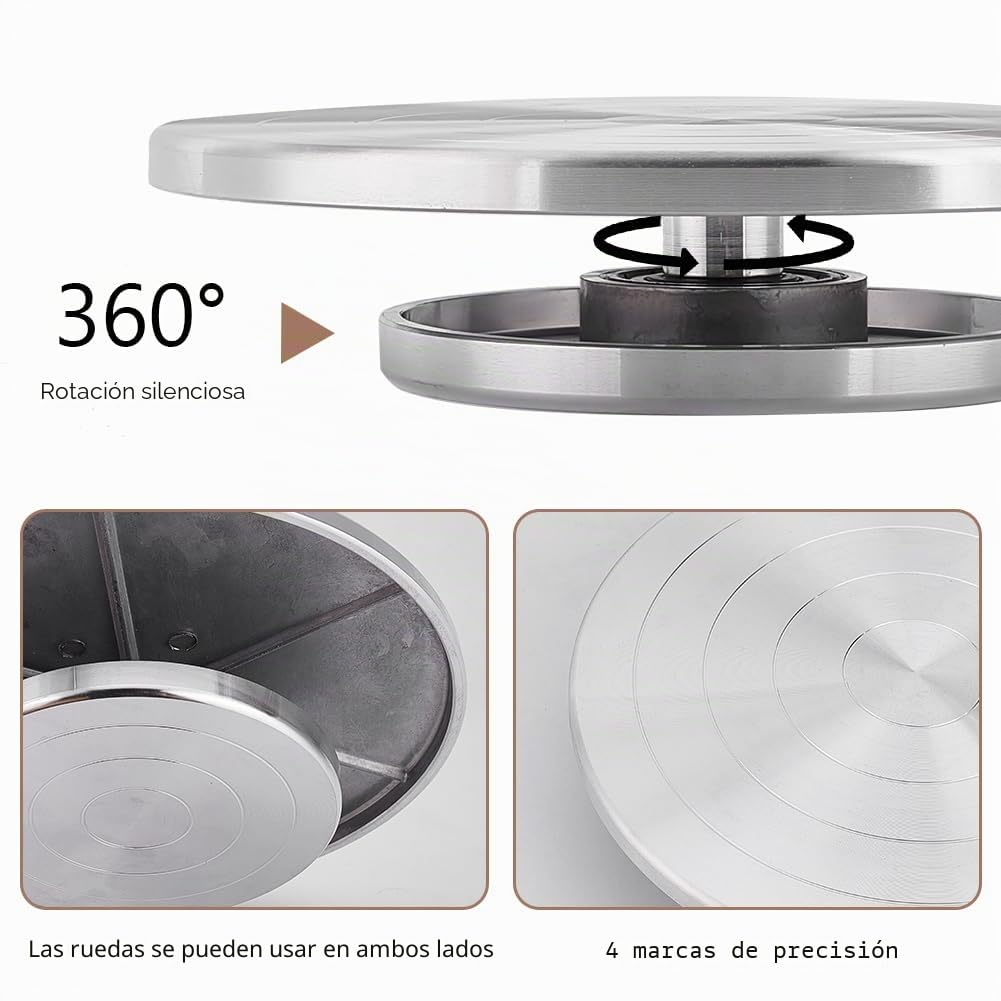 UNICRAFTALE Rueda de cerámica de 19,6 cm, tocadiscos giratorios de aleación, rueda giratoria para esculpir, soporte de cerámica con rodamientos de bolas, accesorios para decoración de cerámica