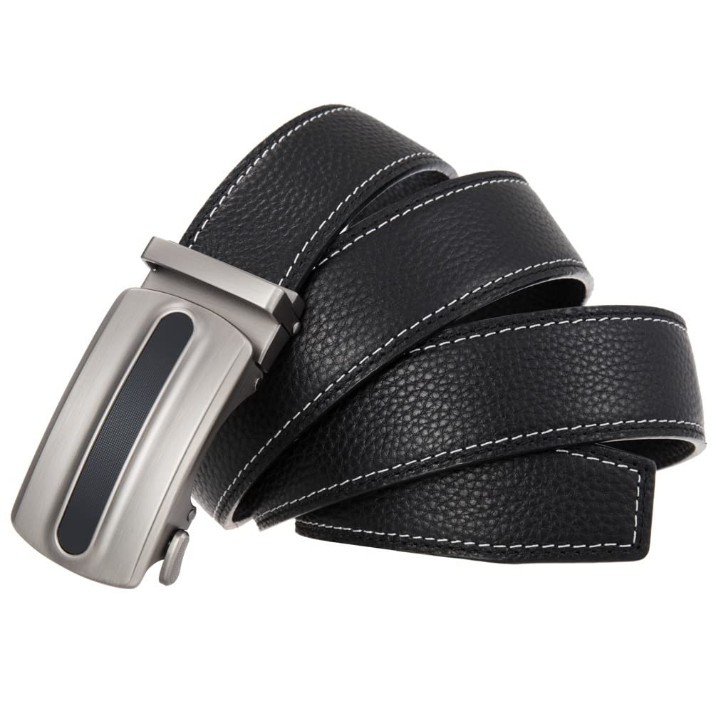 Cinturones de Hombre, Deslizante Gotas automáticas de folleto de Hebilla. (Color : B, Size : 125cm)