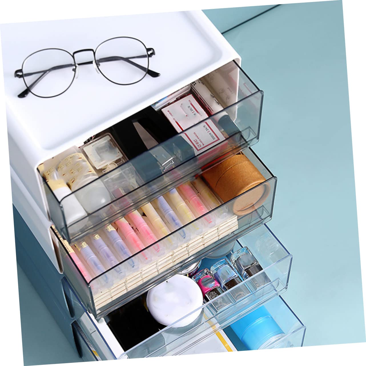 DOITOOL 2piezas Caja De Almacenamiento Organizador De Archivos Unidades Apilable Contenedor De Almacenamiento Caja De Papelería Para Organizar Escritorios y De Trabajo