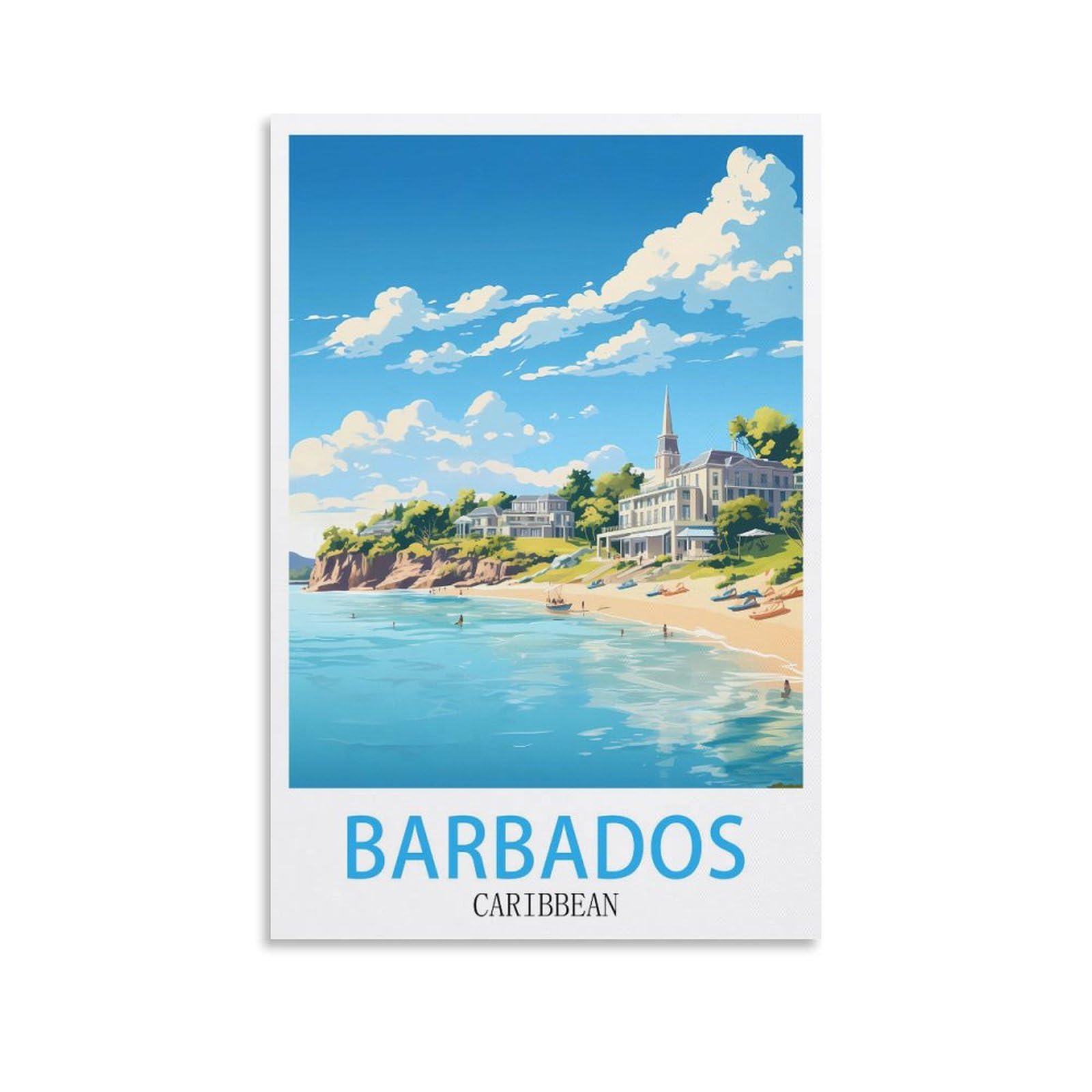 Lnuyitr Unframe-Style Barbados Caribbean Vintage Travel Posters 08X12inch(20X30cm) Canvas Art Posters And Wall Art Picture Prints Modern Home Bedroom Decor Posters