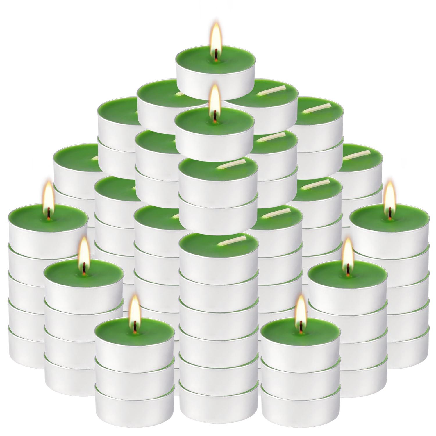 LIVEN 100 Pack Scented Tealight Candles 4 Hours, Spring Aromatherapy Candles for Votive Home, Wedding Holiday and Emergency (Dark Green)
