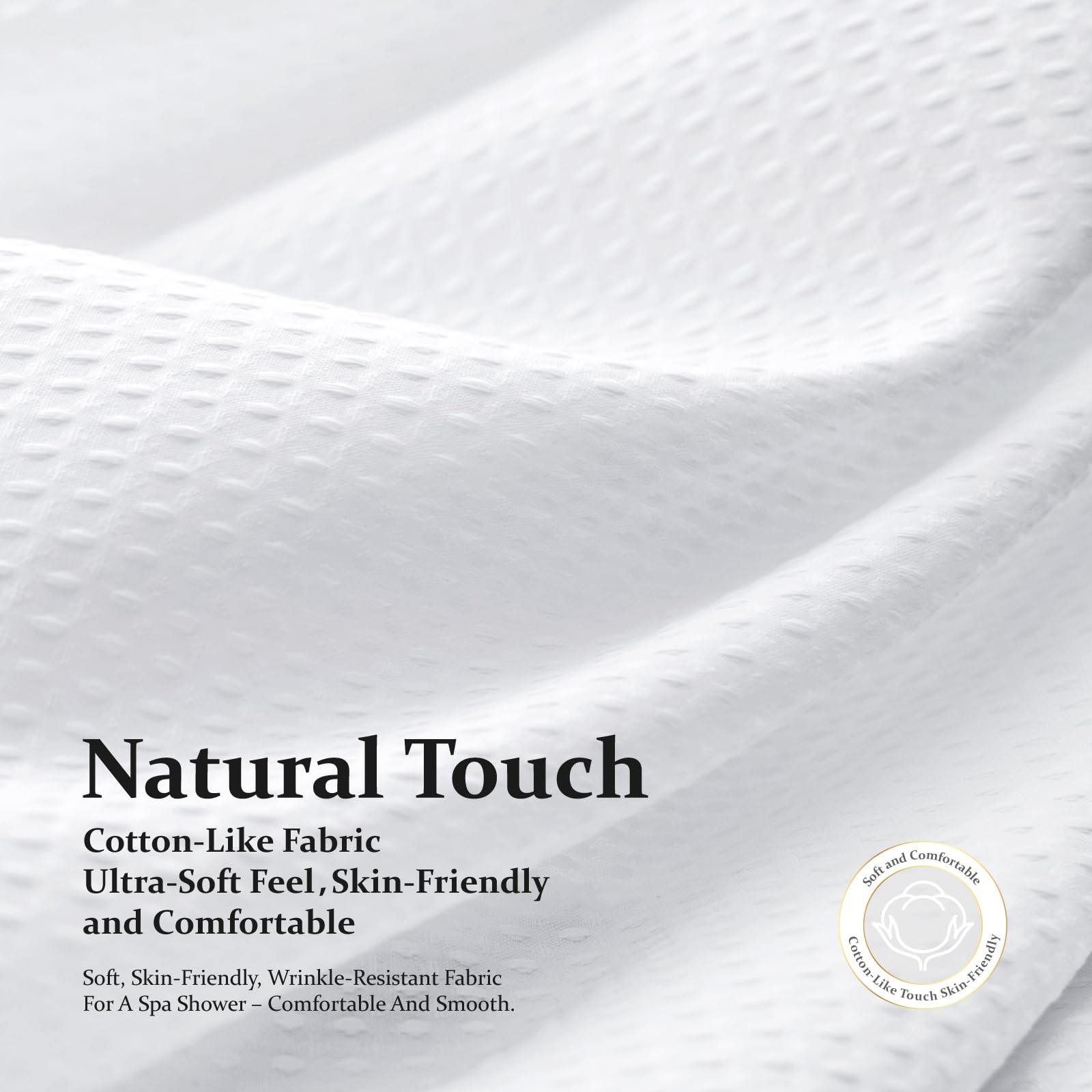 White 72"x72" Waffle Shower Curtain C9488