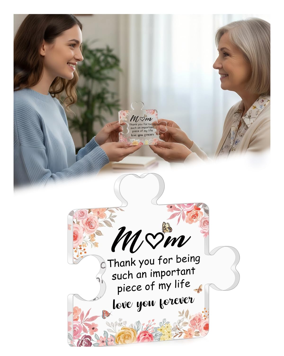 Shungran Pink Mum Birthday Gifts For Mum,Mum Birthday Gifts From Daughter Son, Acrylic Plaque Desk Decor Mum Presents,Mothers Day Christmas Valentines Gift For Mum Anny Nana Grandma