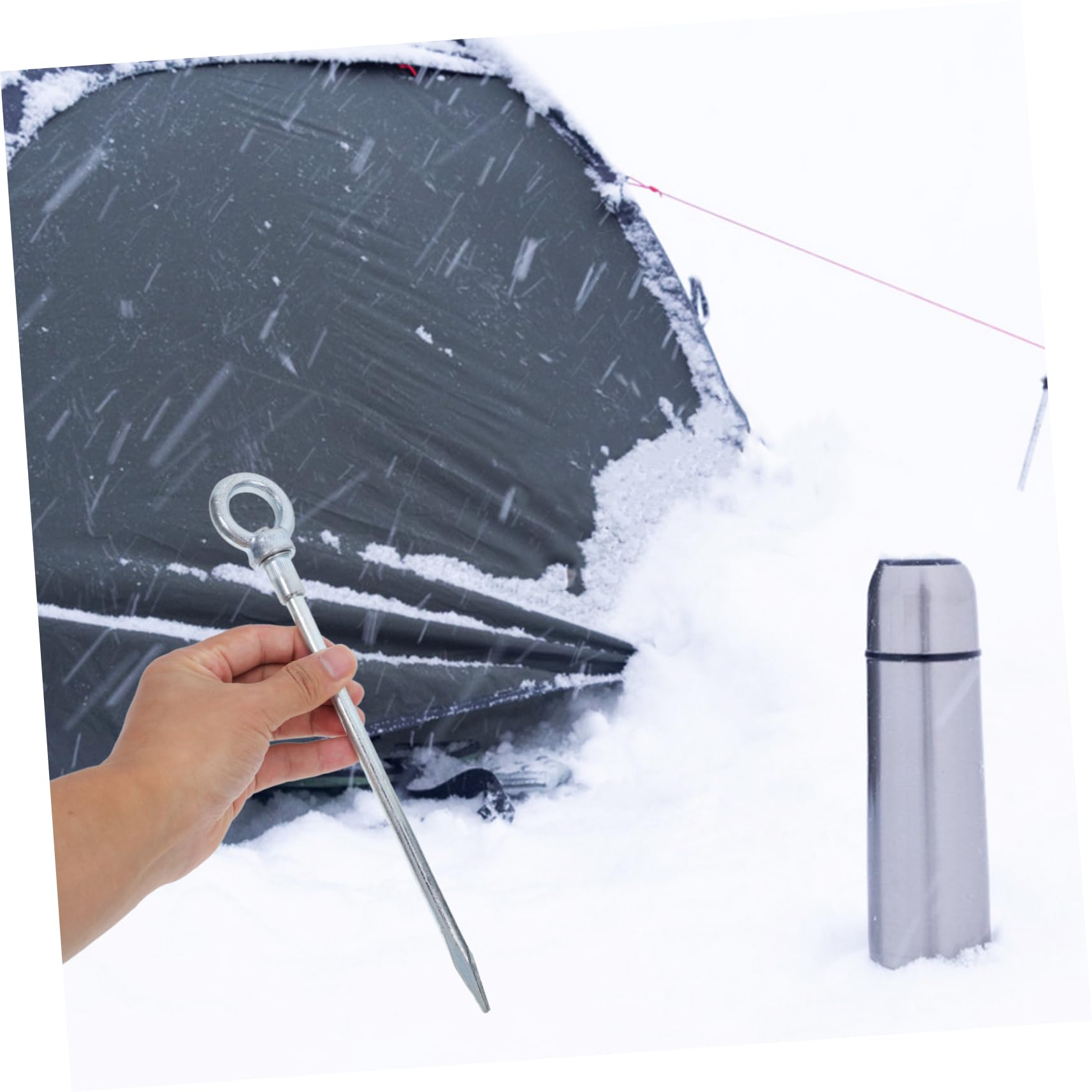 Amazon | OUNONA 2本 テント 釘/雪 釘/鉄 釘/2本 オーニング テント 