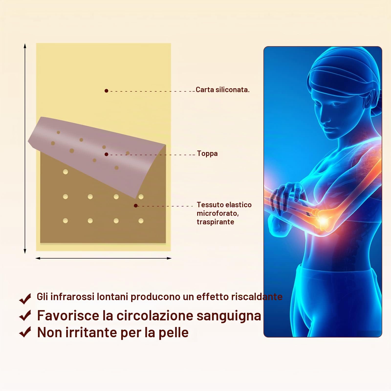 MQUPIN Cerotti antidolorifici, 40 pezzi di cerotto cinese della tigre, cerotti a base di erbe per ginocchio, schiena, articolazioni, dolori muscolari del collo