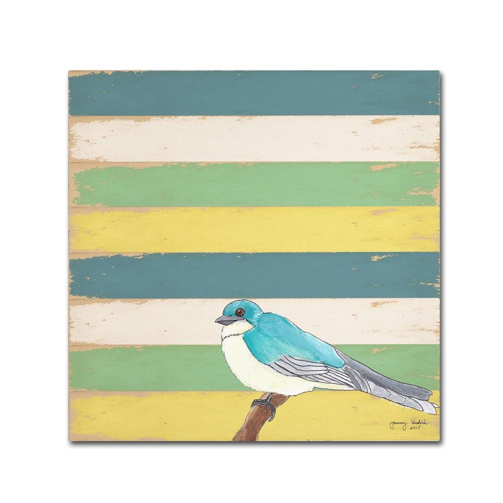 Little Blue Bird by Tammy Kushnir, 35x35-Inch Canvas Wall Art