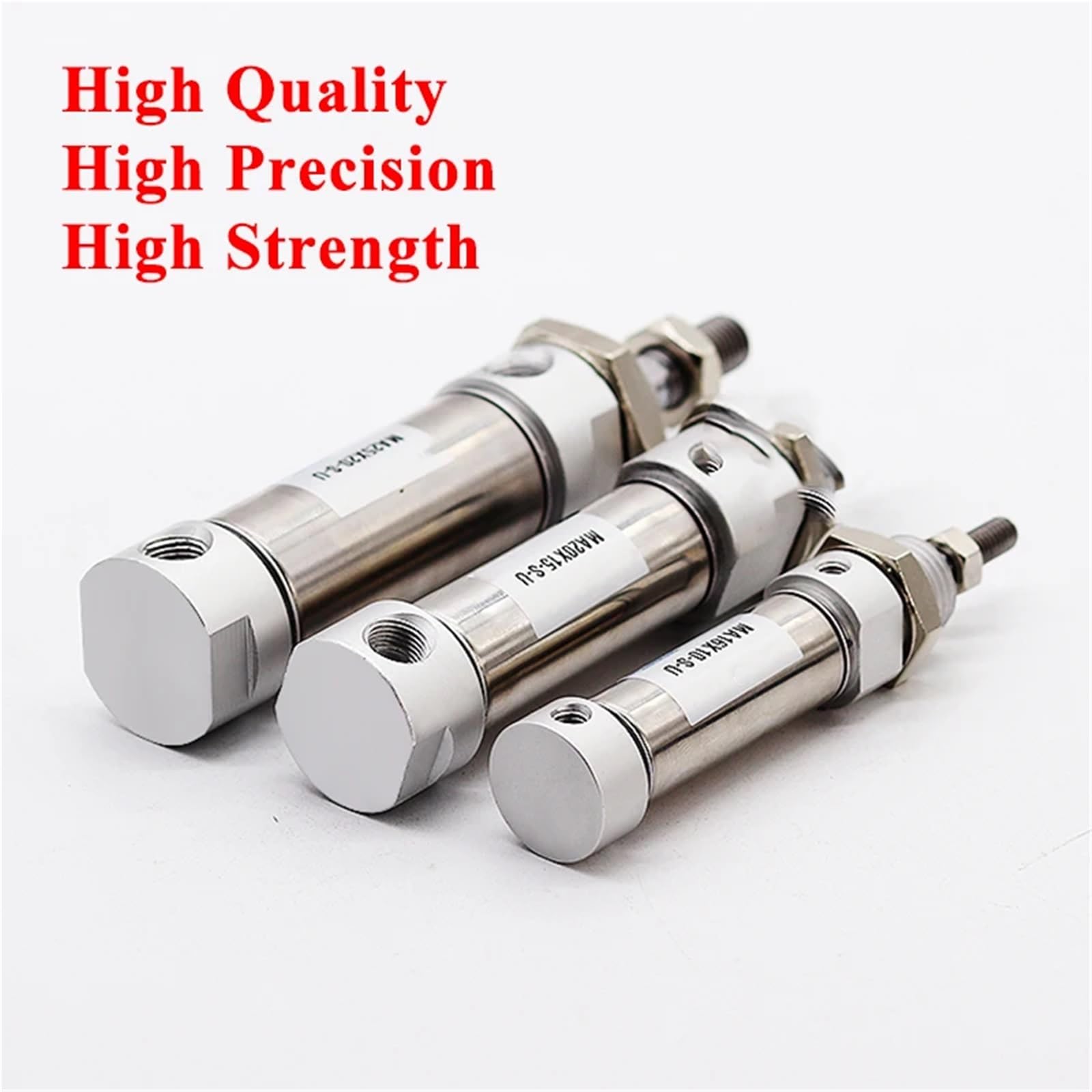 Cilindro neumático Mini de Doble Efecto de Acero Inoxidable de Extremo Redondo MA16/20-25 x 50 x 75 x 100 x 125 x 150 x 200S-U (1 Unidad)(Stroke 100mm,MA16 (Bore 16mm))