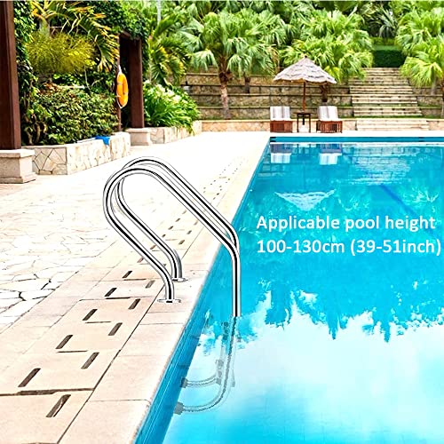 Escalera de piscina de acero inoxidable 3 peldaños miniatura 3