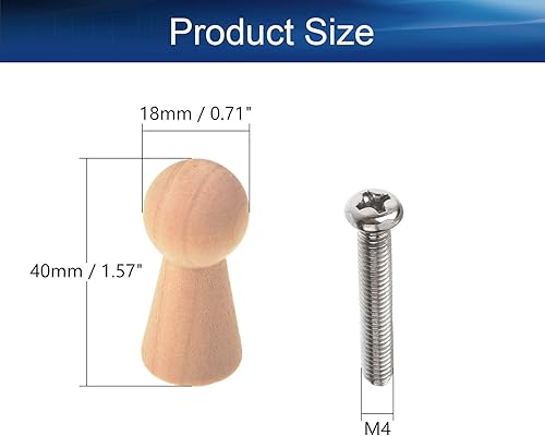Miniatura 7 de Yinpecly 5 ganchos de pared de madera de 1.260 in de diámetro, ganchos de madera natural, ganchos montados en la pared, gancho para bata, sombreros,