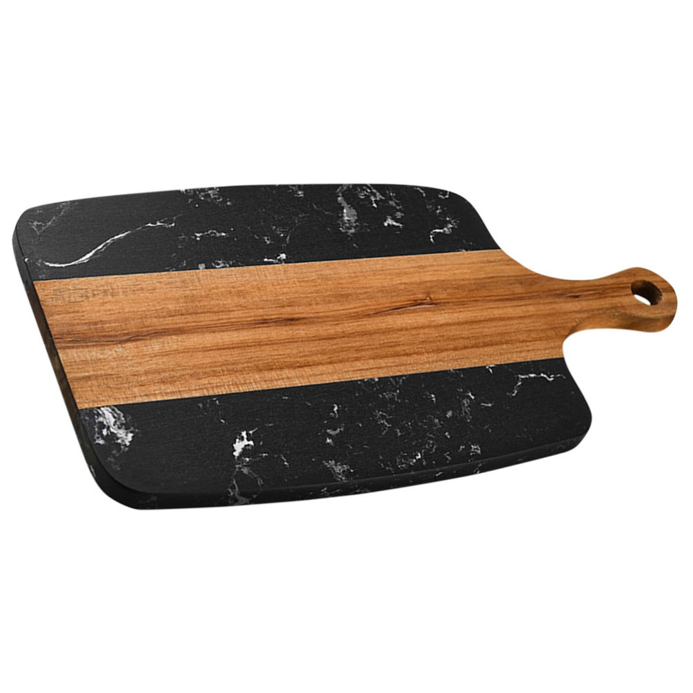 Tabla de cortar rectangular de madera y mármol 13.7 pulgadas miniatura 7