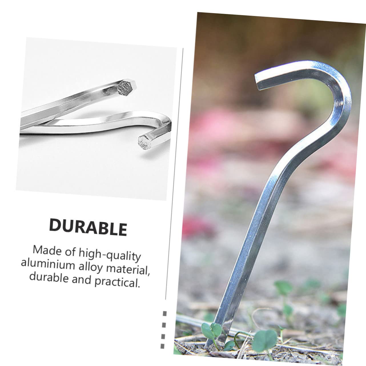 Toddmomy 6pcs Durable Ground Nail Stakes for Camping Tents Lightweight Portable Tent Pegs for Outdoor Awning Canopy Fixing Heavy Duty Design for Wind Resistance