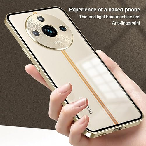 Miniatura 5 de QUIETIP Funda compatible con Realme 11 Pro  11 Pro+ Plus 5G, marco de metal + cubierta trasera de superficie esmerilada de policarbonato con