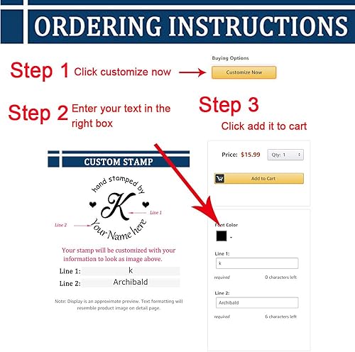 Miniatura 2 de Sellos personalizados personalizados  Sello hecho a mano redondo 1-58 pulgadas de diámetro