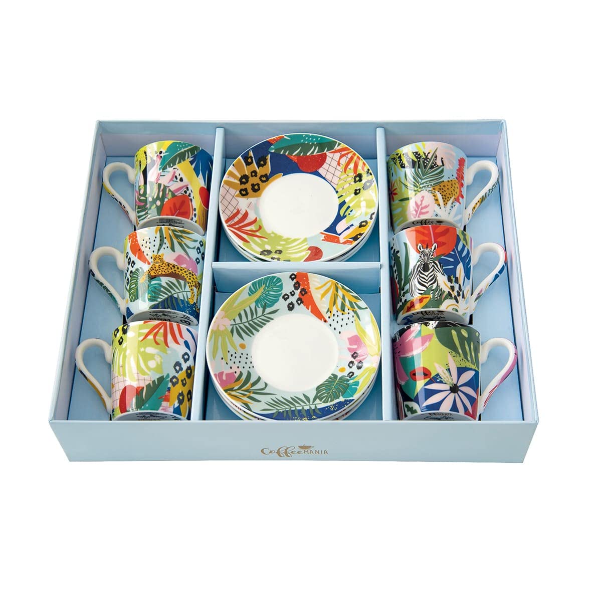 Tasses à café en porcelaine fine set haut de gamme ambiance tropicale