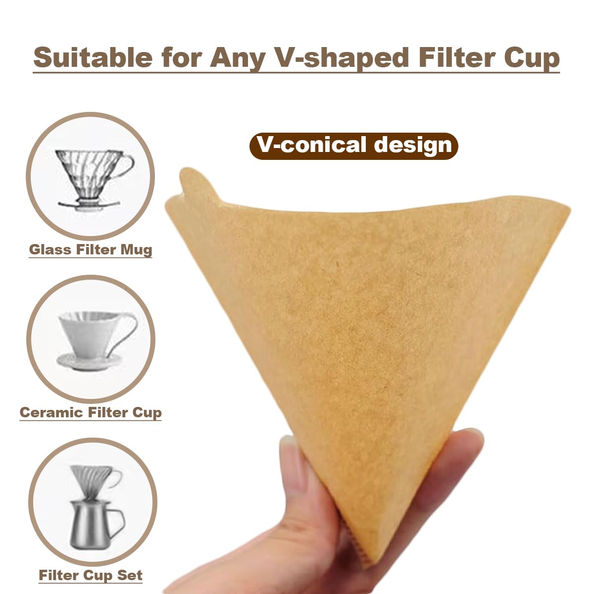 Amazon.com: 200 Count Coffee Filter - Unbleached Coffee-Filters for 4 Cup  Brewers, Biodegradable and Chemical Free Coffee Filters for Home, Travel &  Office (Size #2): Home & Kitchen