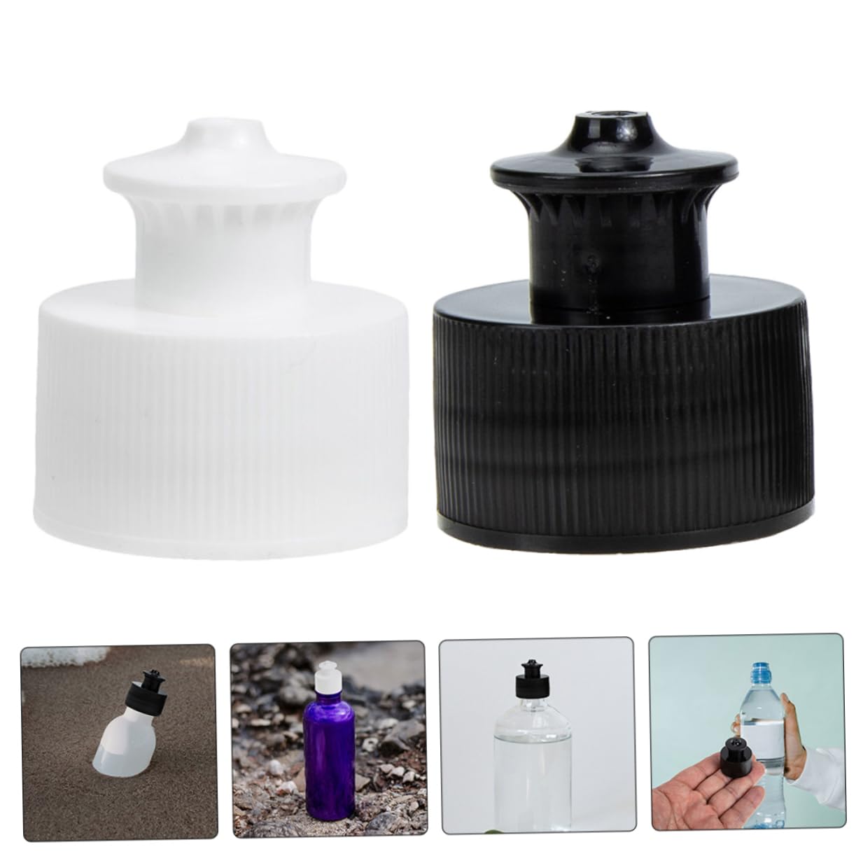 HANABASS 250 Stck. Sport Wasserflaschen Ersatzdeckel Zähne Auslaufsicherer Push Pull Trinkverschluss Für Mineralwasserflaschen Reise Outdoor Gebrauch