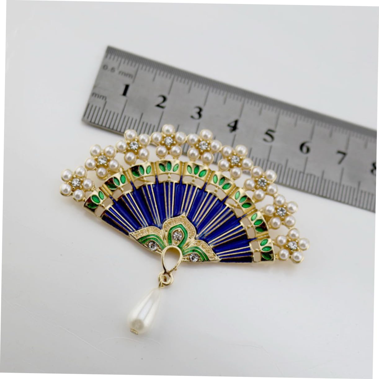 Fan Brooch Breastpin Pin Badges Blue