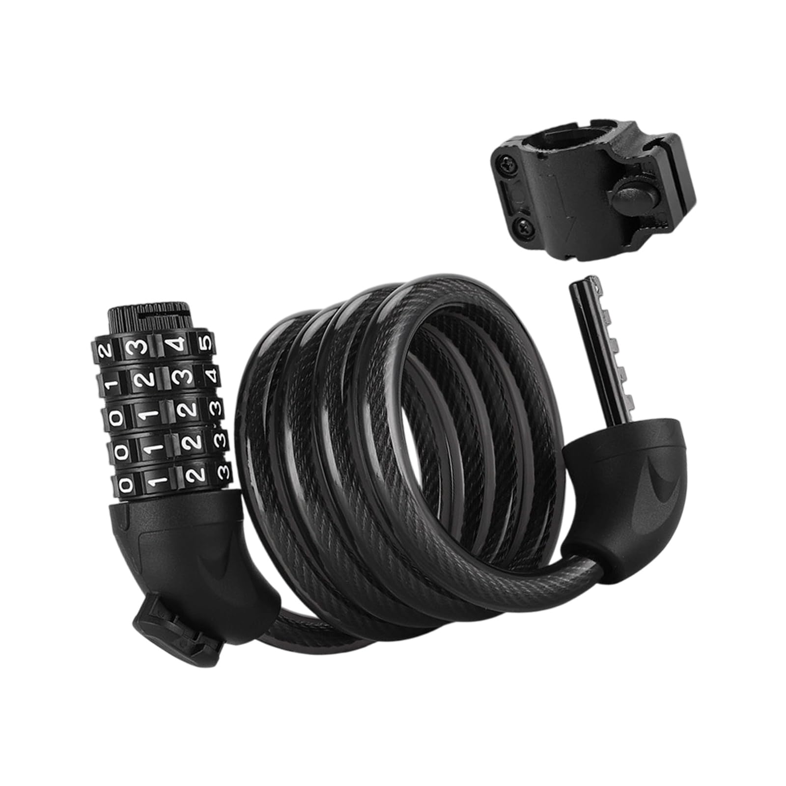 Tsophreniq Black Practical Bike Combination 5 Digit Bicycles 120Cm Long Cycle Cable Locks For Outdoor Cycling Commuting Bicycles Bikes & Gear Motorcycles Bicycle