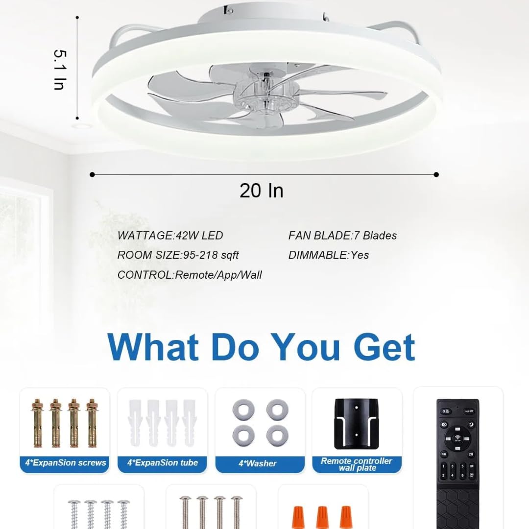 Wentylator sufitowy z oświetleniem, 48 W, 220 V, ściemniana, lampa sufitowa z pilotem zdalnego sterowania i aplikacją, 6 prędkości, z wentylatorem, timerem, do sypialni, salonu, czarny (biały