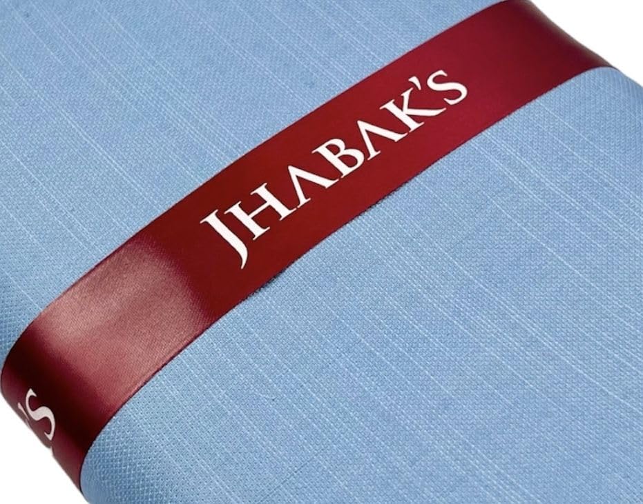 Image of JHABAK'S Men's 100% Pure Cotton Unstitched 1.7 Meters Shirt Piece - 3.25 Meters Suit Fabric Set with Cufflinks (Multicolour, All Weather Fabric, Attractive Box)