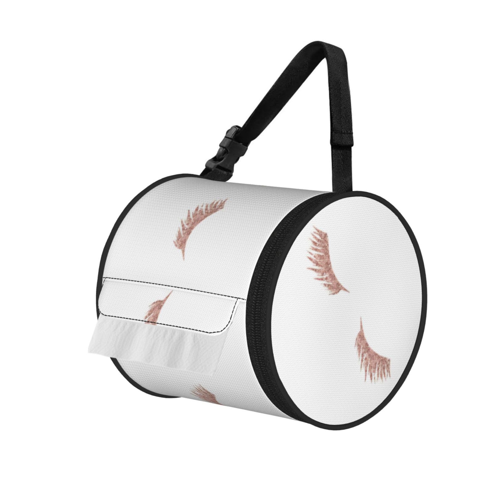 Rose Gold Eyelashes Printed Toilet Paper Holder Bag, Adjustable Strap Roll Paper Organizer for Car Kitchen Outdoor