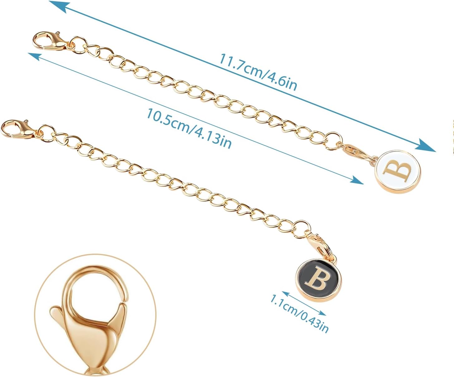 4 STKS Letter Charm Accessoires voor Stanley Cup, Gouden Ketting met Ronde Vorm Hanger, Gepersonaliseerde Naam ID Letter Charm voor 30 oz Stanley Tumbler Cup Met Handvat