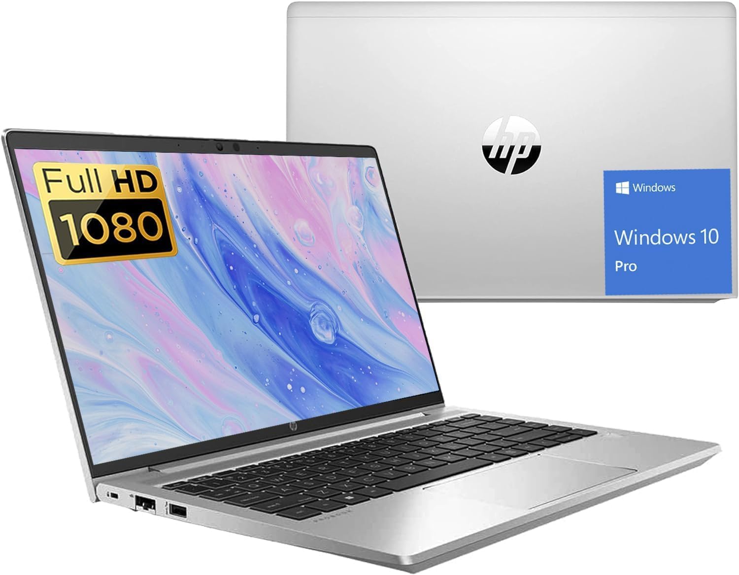 HP ProBook 445 G9 14″ FHD (1920×1080) Business Laptop, Ryzen5 5625U (6-Core), 16GB RAM, 512GB SSD, Webcam, US Keyboard, Windows 10 Pro (Renewed)