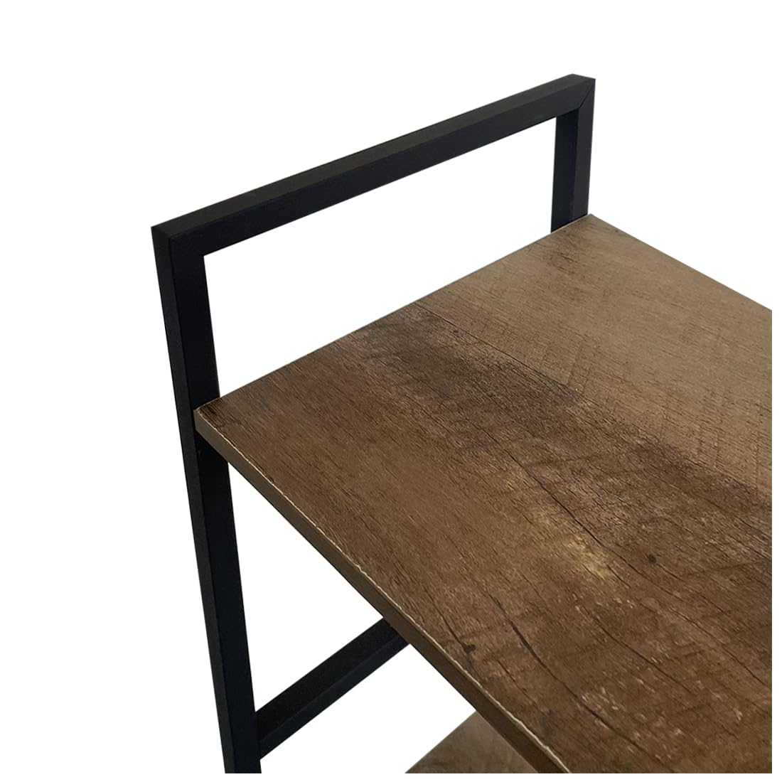 Acomoda Textil – Estantería Librería para Almacenamiento de Acero Negro Y Madera. Mueble Organizador para Salón y Dormitorio Fácil Montaje. (4 Estantes, 106,5X29,5x23,5 cm)