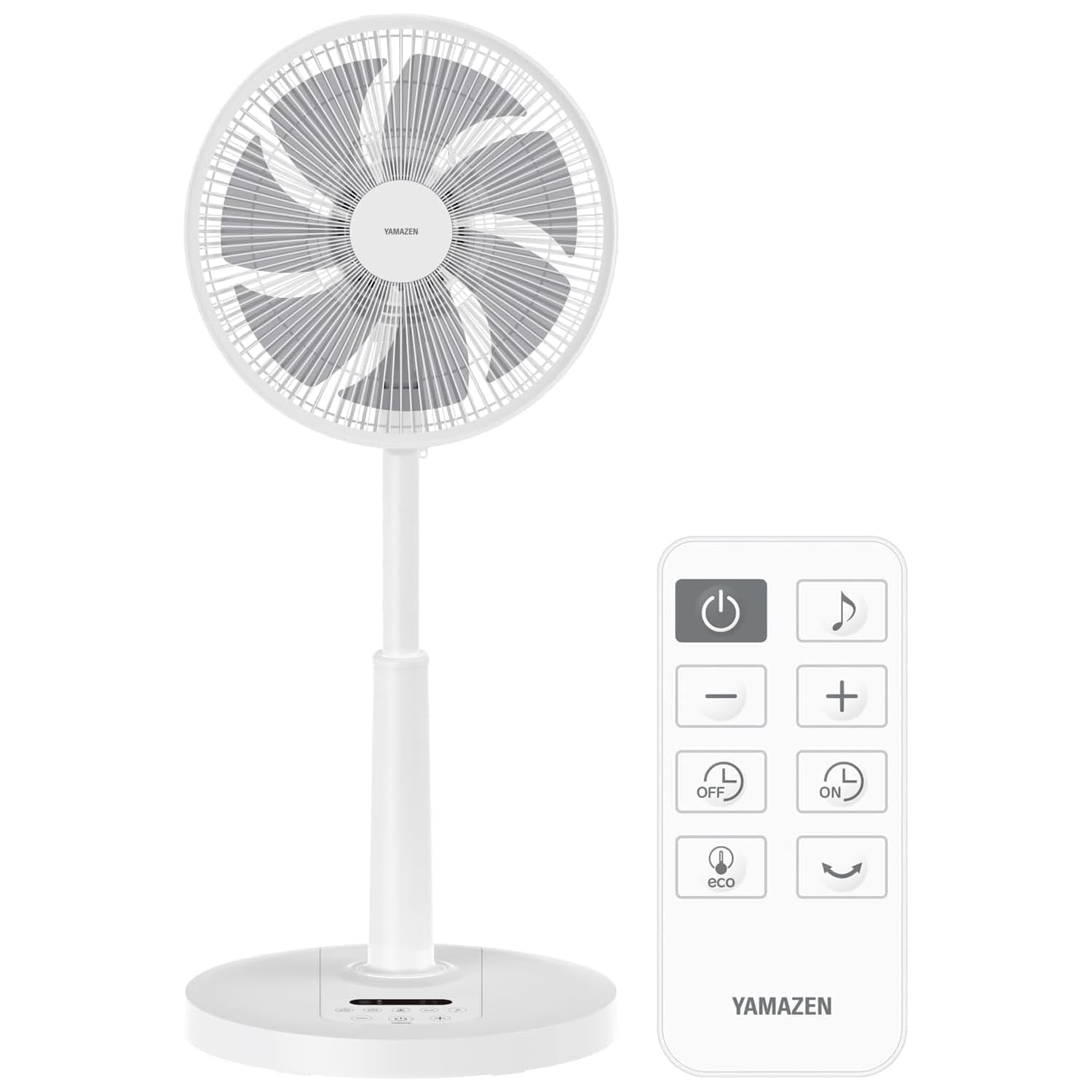 【節電対策】[山善] 扇風機 リビング DCモーター 静音 節電 省エネ 左右自動首振り 温度センサー搭載 風量10段階調節 入切タイマー リモコン付き ホワイト YLX-AJD302(W)