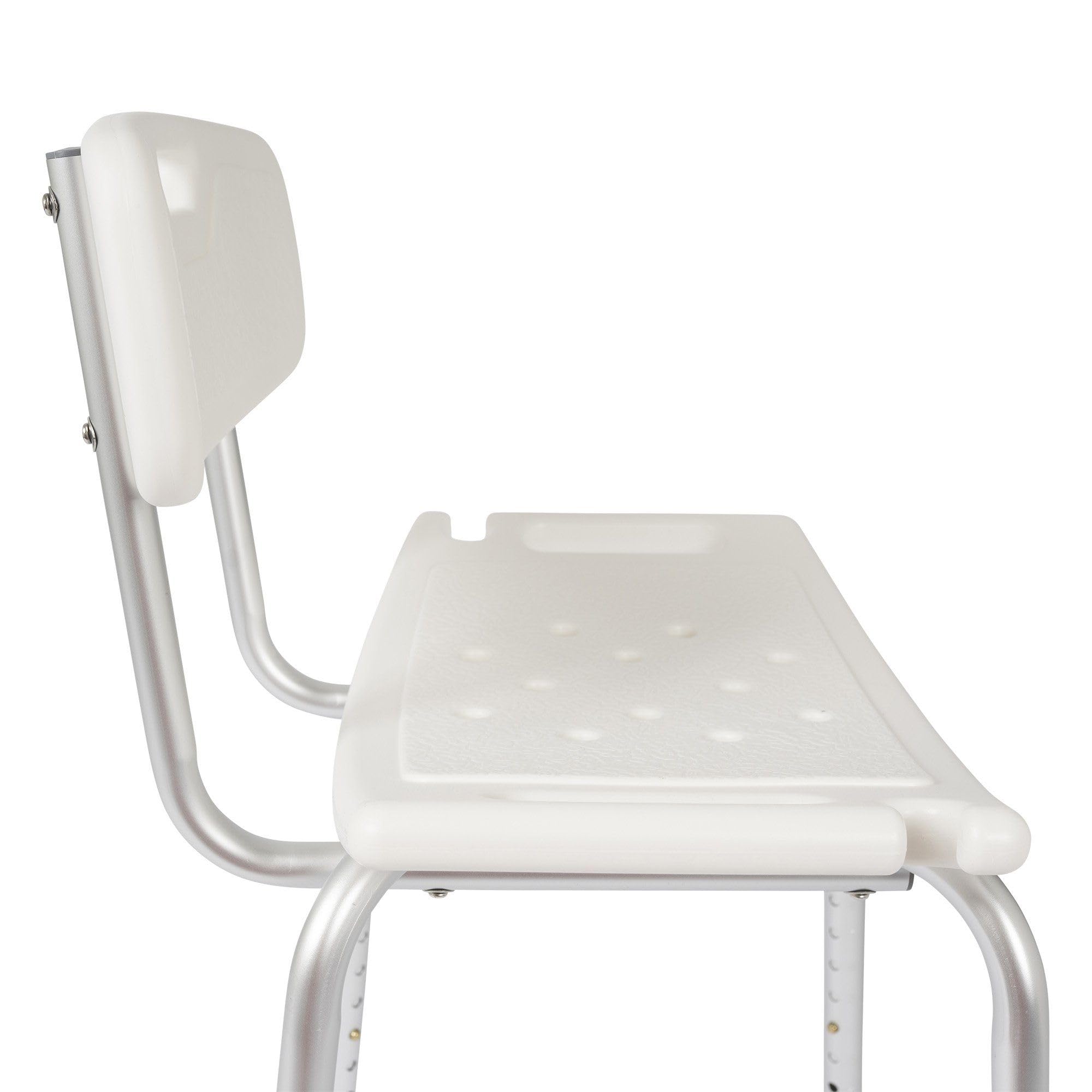 Sgabello da doccia, regolabile in altezza, antiscivolo, 39 – 52 cm (Con schienale)