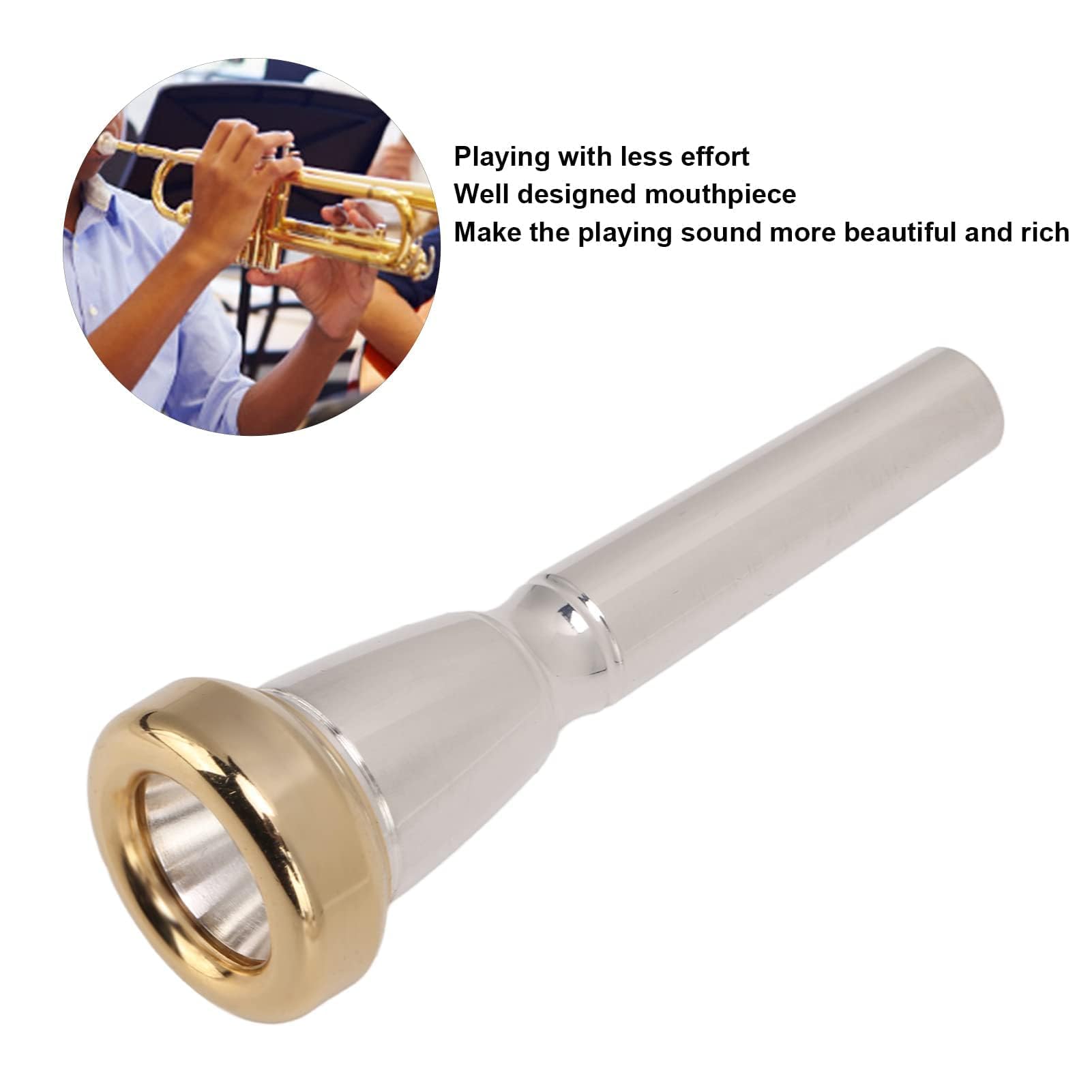 Set di Bocchini per Tromba in Metallo Lucido – Bocchini 3C, 3B, 2C, 2B per Tromba da Concerto e Jazz – Accessori per Strumenti Musicali Professionali – Adatti a Trombe Standar