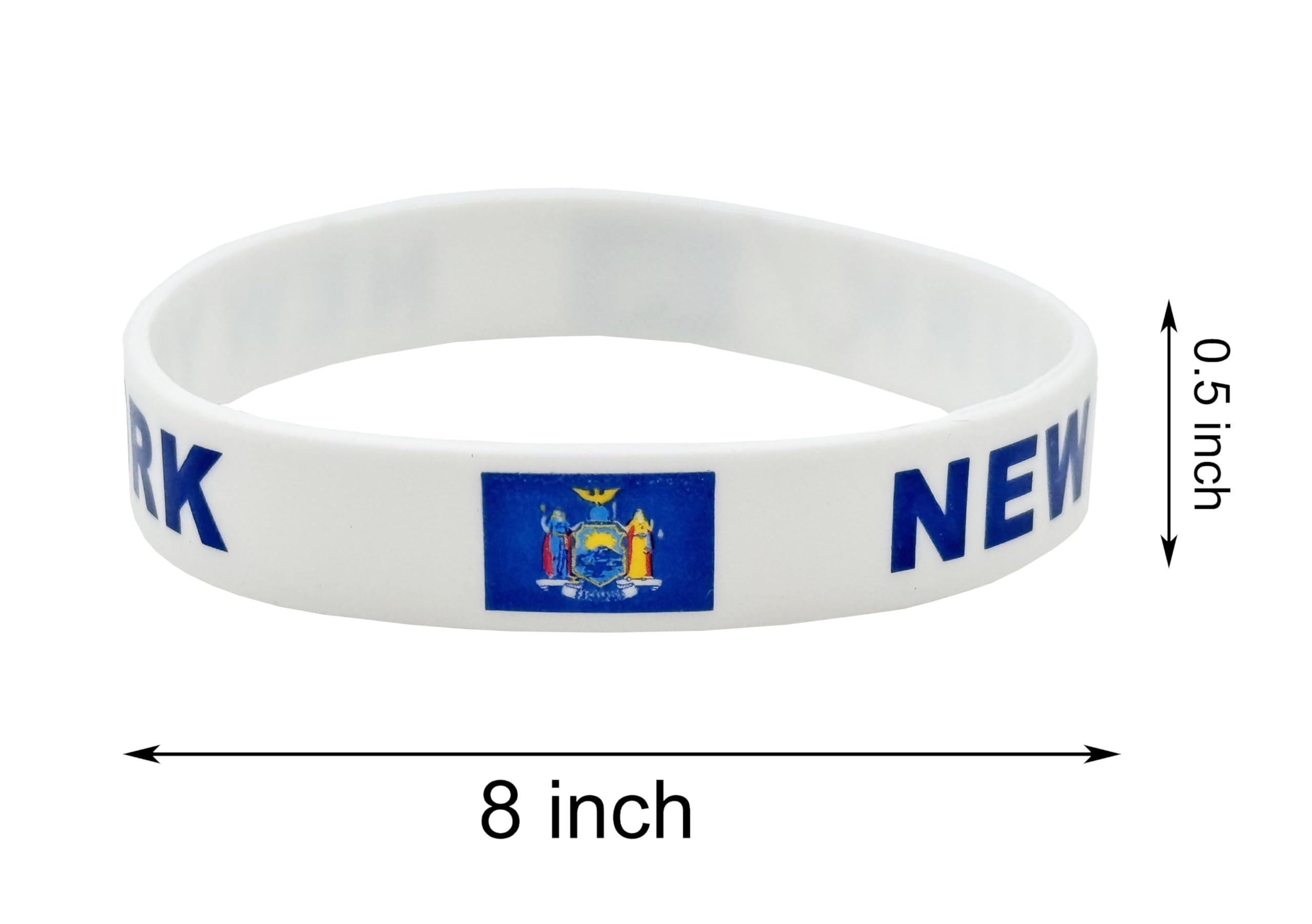 LLBFHH 4 Pcs New York State Flag Rubber Bracelets,State Flag Silicone Bracelet, Rubber Wristbands Patriotic Decorations Gift.