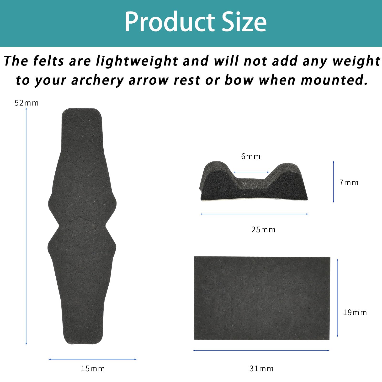 SPG Archery Arrow Rest Stickers - Anti-Slip and Protective - 2 Sets Arrow Rest Felt with 2 Arrow Holder Pad for Compound Bow Arrow Rest Self-Adhesive Arrow Rest Tape Kit Archery Accessories