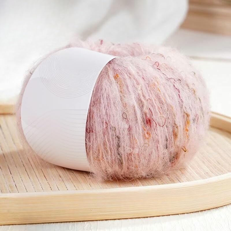 6/12/18/24 Piezas de Hilo bouclé de 25 g, Hilo de Mezcla de Lana Suave, para Tejer a Mano y a Crochet suéteres, Abrigos, chales, Bufandas y Gorros