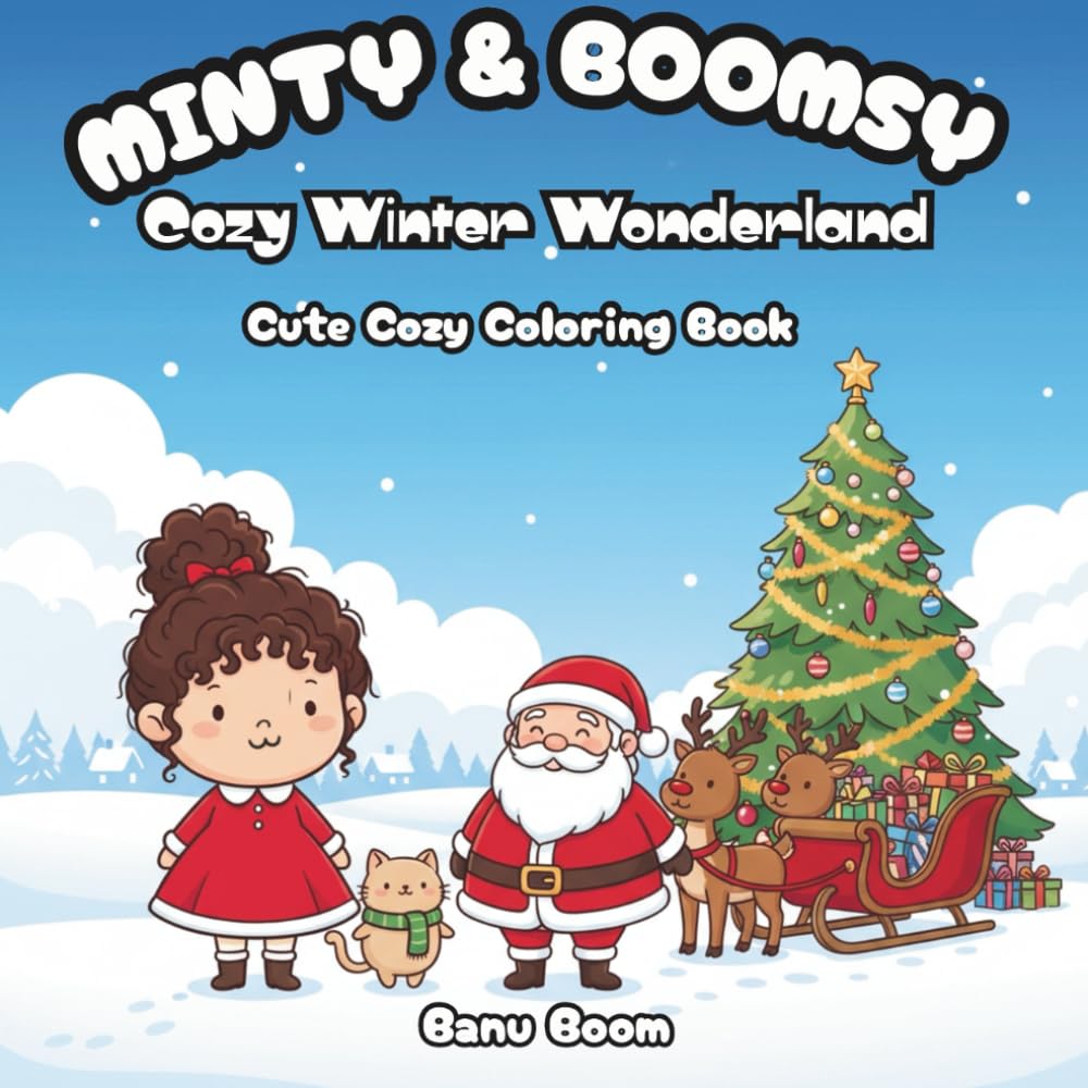 Minty & Boomsy: Cozy Winter Wonderland: Cute Cozy Kawaii Coloring Book for Kids, Teens and Adults – Relaxing Winter and Christmas Scenes for All Ages (Minty & Boomsy Cozy Adventures Coloring Books)