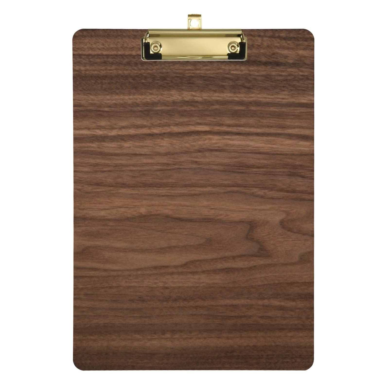 Walnut Planks Wood Decorative Clipboard Office School Standard A4 Letter Size Clipboards for Students Teachers Women Men Kids, Low Profile Clip, Size 9" x 12.5"