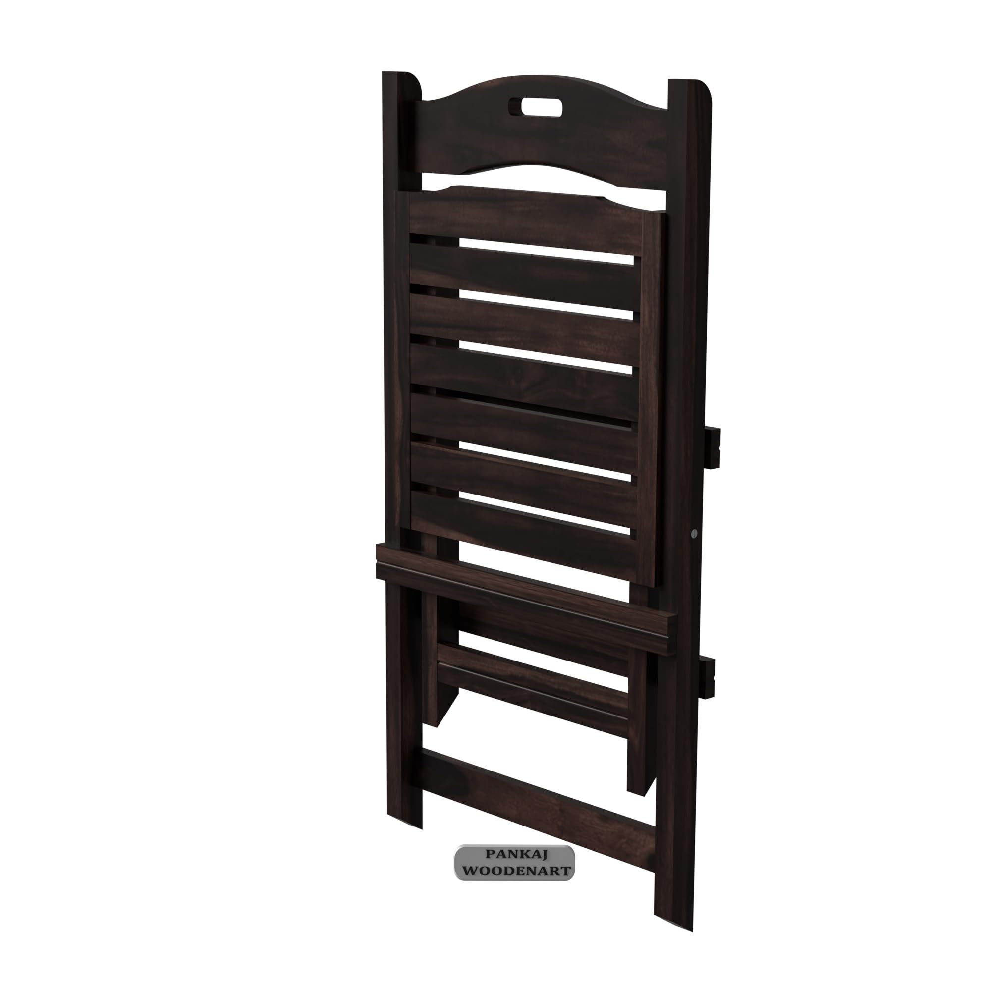 PANKAJ WOODEN ART Wooden Foldable 2 Chair & Square Table Set, Coffee 3