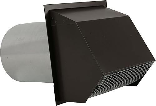 Ventilación de pared con capucha con pantalla y amortiguador (8 pulgadas, marrón)