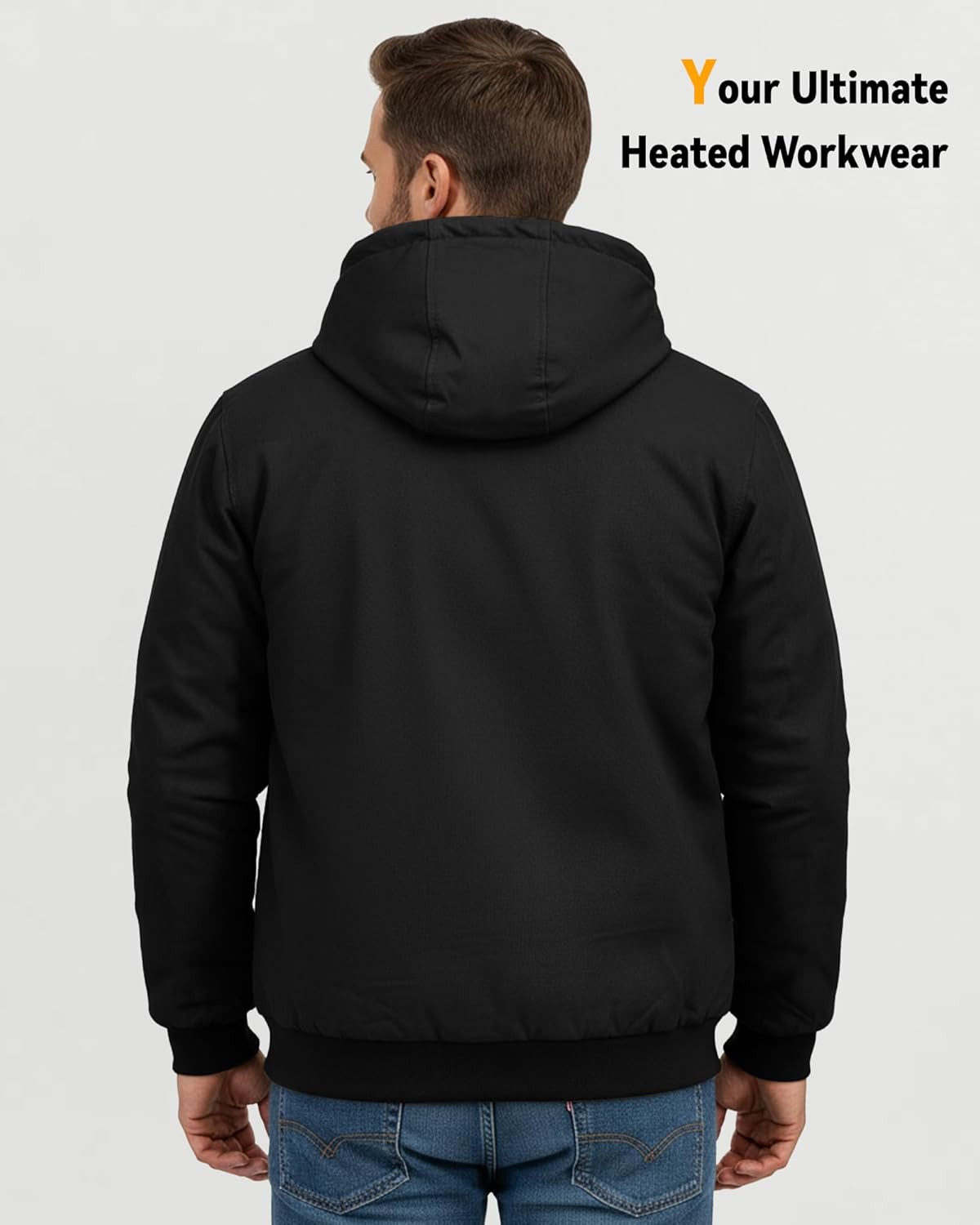 Wulcea Graphene Heated Jacket For Men 12V 18400mAh Fast Charge Large Capacity Battery - Image 6