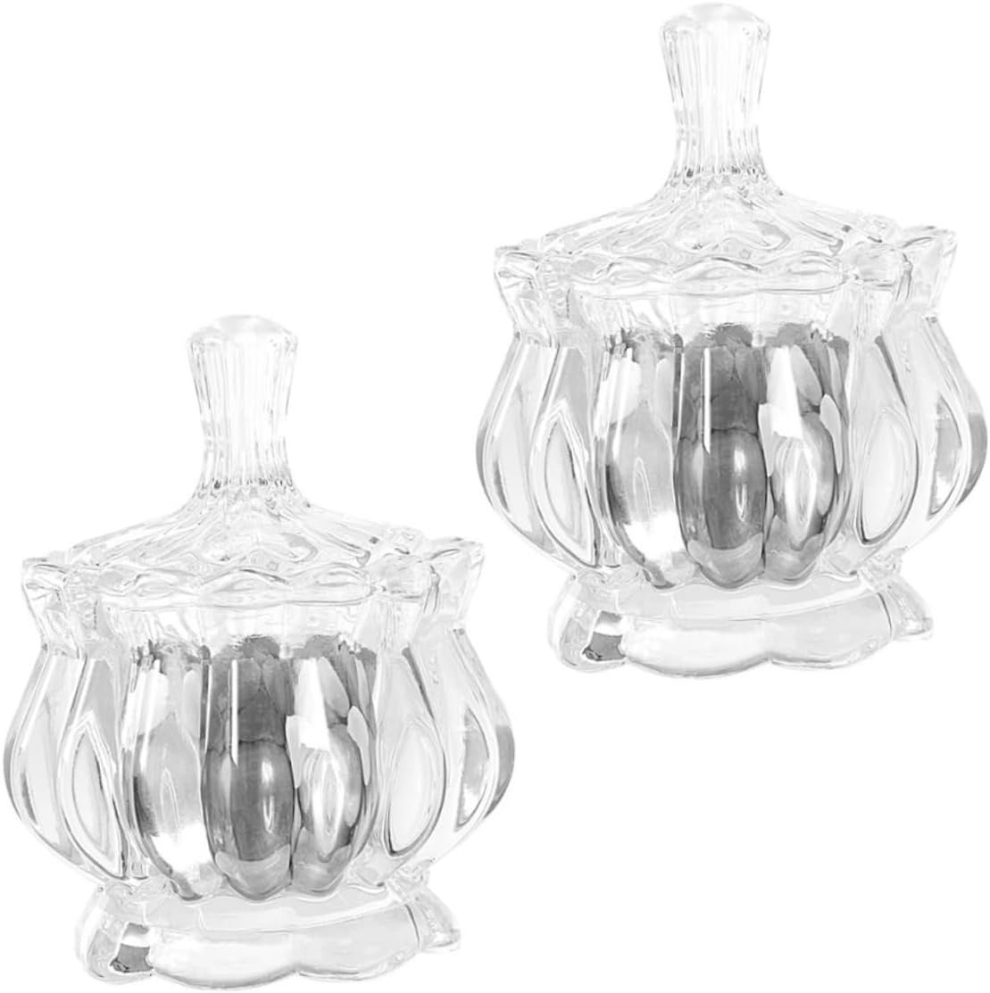 COLLBATH 2pcs Glass Candy Jars Lid for Wedding Dessert Decoration Versatile Storage Containers for Snacks Spices and Dry Foods Elegant Glass Storage Canisters
