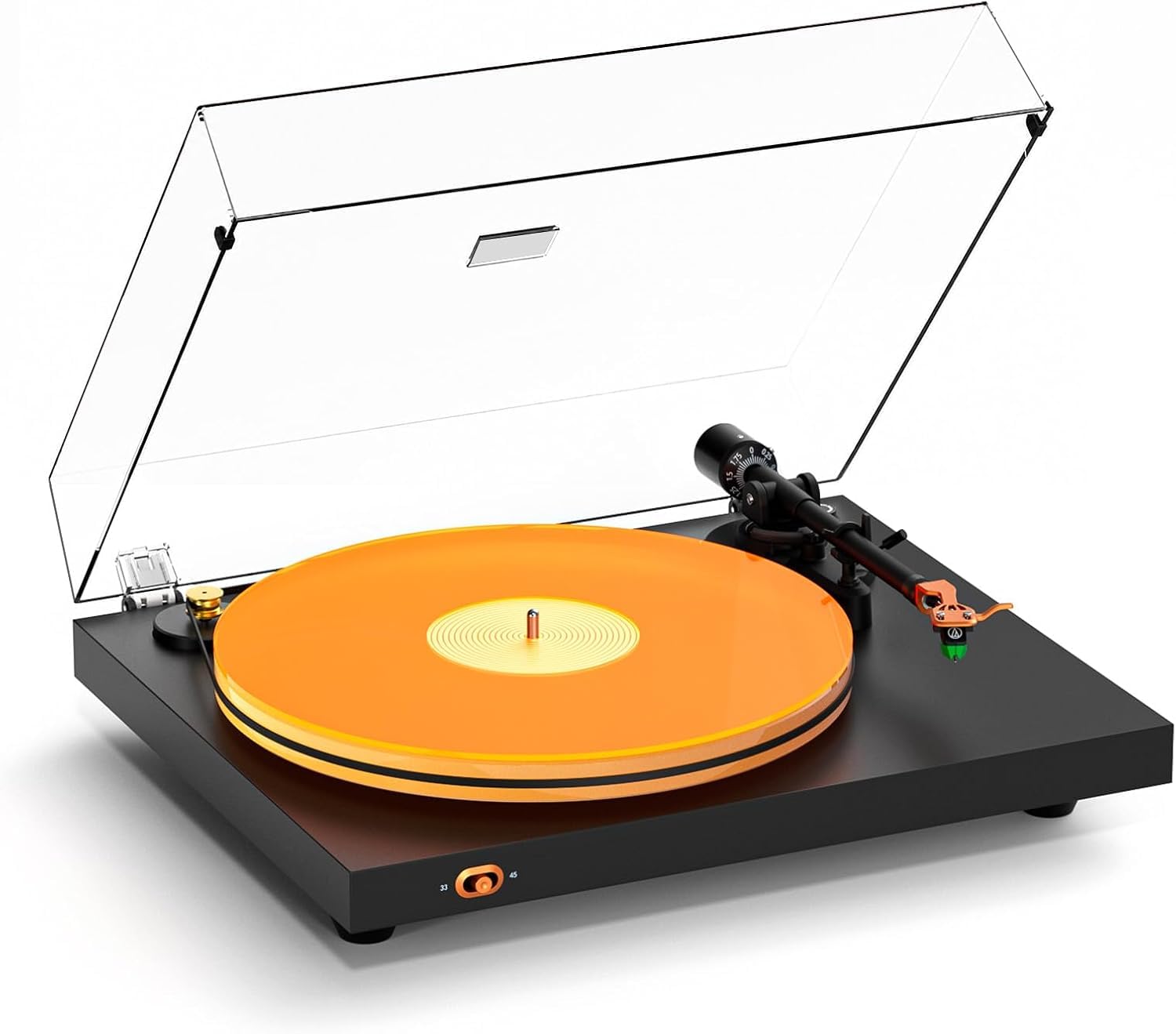 Fosi Audio LUNA3 Giradischi Vinili Hi-Fi, Lettore con Testina VM95E, Piatto in Acrilico, Controllo Motore Servo, Senza Preamp Integrato, Braccio Alluminio, Giradischi Vinile