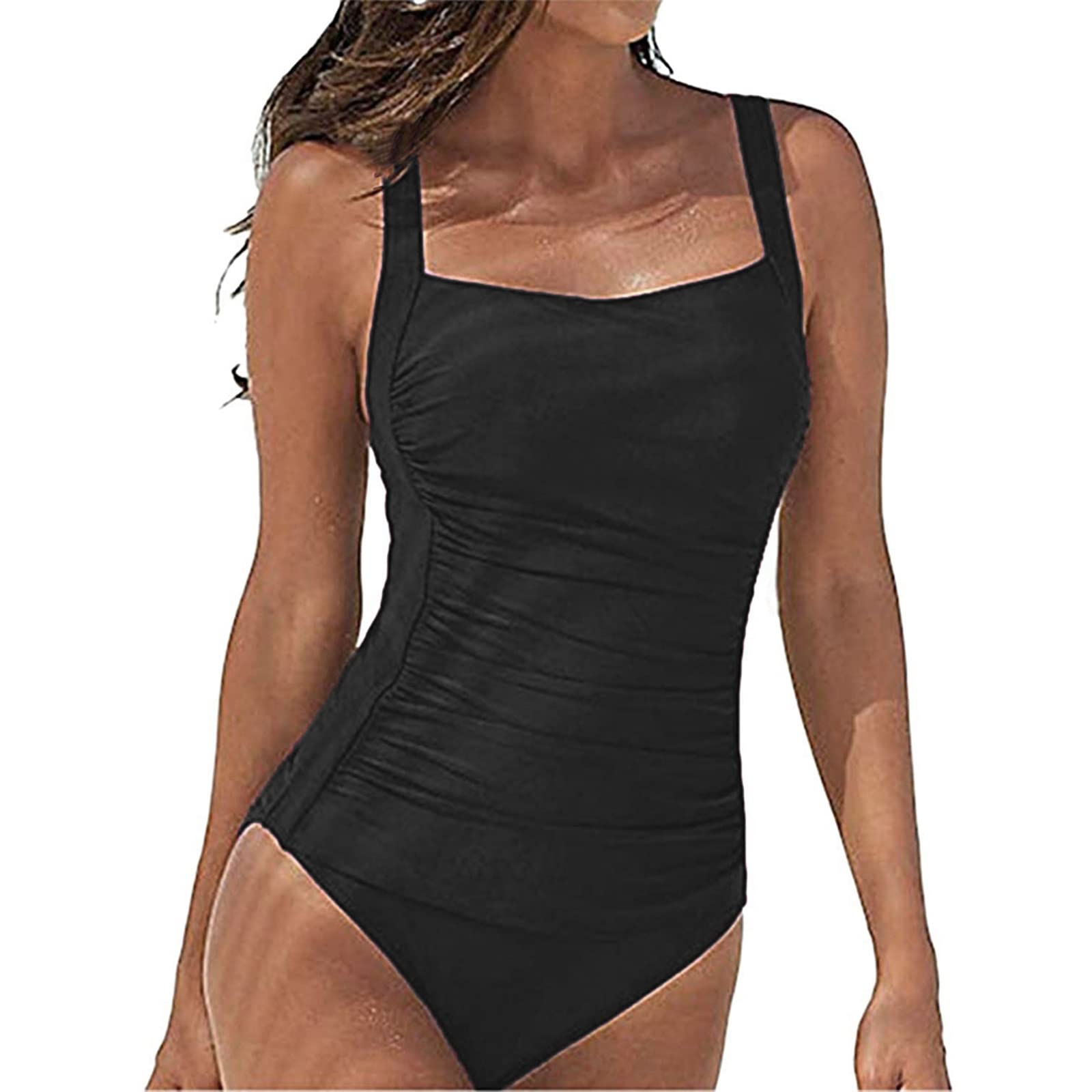 SUGSHYNBañador Mujer Reductores Elegante Vientre Plano Push up Sexy Traje de Baño Chulos con Aros Sus Pueblos Ajustables Control de Barriga Pecho Grande Bañadores Mujer Verano Despedida Soltera